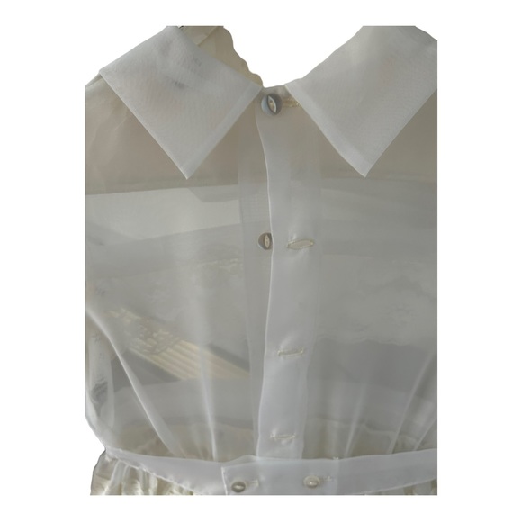 VTG First Holy Communion Dress Cream Lace 3 Piece 80s 90s Dress Slip Scarf READ - Picture 7 of 16